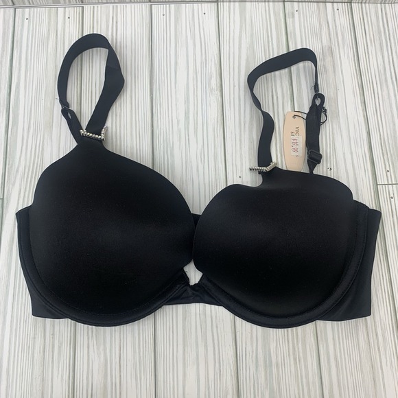 Victoria's Secret Other - NWT Victoria's Secret Demi Bra 32DD Black Lightly Lined Satin Underwire